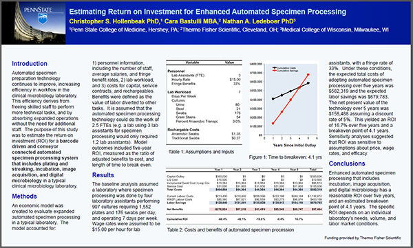 Estimating Return on Investment for Enhanced Automated Specimen Processing